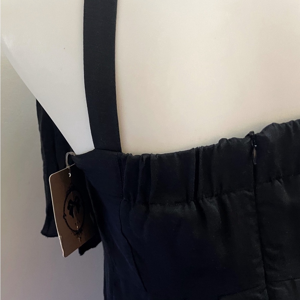 TOV Holy Black Ruched Mini Dress Party LBD Office Holiday - Picture 2 of 4